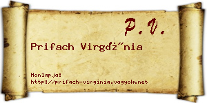 Prifach Virgínia névjegykártya
